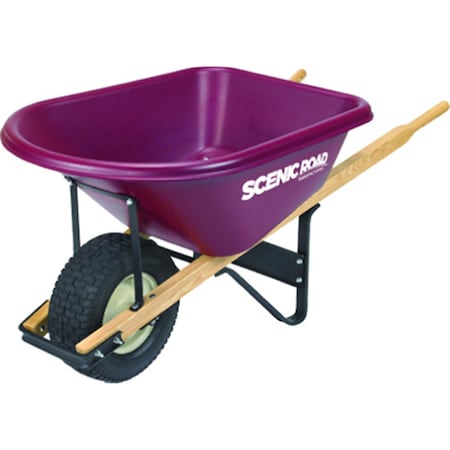 Scenic Road Manufacture 6 Cubic Feet Burg Wheelbarrow, Maroon 202605